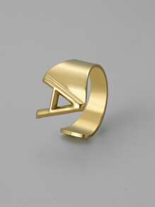 字母裝飾開口戒指 - 金黃色 - 查看 10