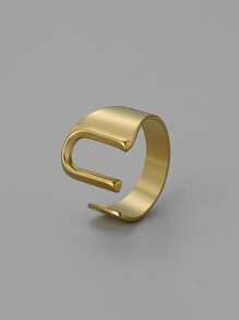 字母裝飾開口戒指 - 金黃色 - 查看 20