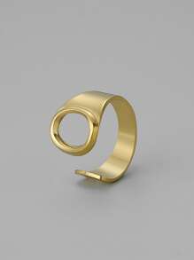 字母裝飾開口戒指 - 金黃色 - 查看 13