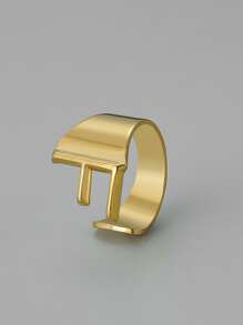 字母裝飾開口戒指 - 金黃色 - 查看 23