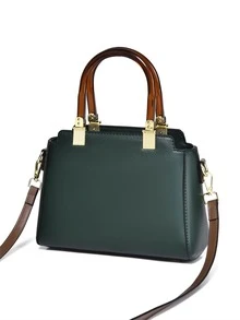 BELLEBORG Bolsa cuadrada con estampado de letra - Verde - Ver 5