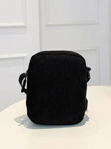 迷你字母贴布装饰方形包斜挎包简约方形包方形单肩手提包宽肩带手机女士单肩手提包钱包可转换斜挎背包邮差旅行包轻便时尚白领上班族大学生工作商务通勤办公室周年纪念日生日礼物情人节礼物礼品手机袋兼容包女士手机袋钱包 - 黑色 - 查看 4