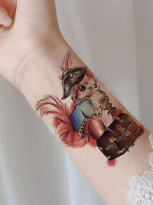 1 hoja Pegatina tatuaje con patrón de ardilla - Multicolor - Ver 4