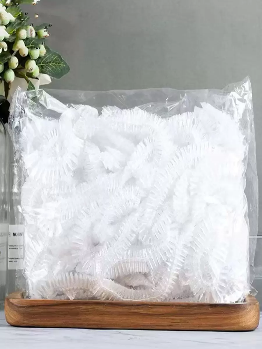 100个一次性浴帽家居浴室装饰 - 無色 - 查看 1