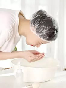 100个一次性浴帽家居浴室装饰 - 無色 - 查看 5