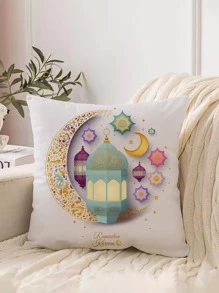1 pieza Funda de cojín sin relleno Eid con estampado de luna & linterna - Multicolor - Ver 1