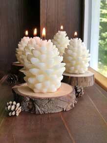 1pc Pine Cone Shaped Candle Silicone Mold - White - View 1