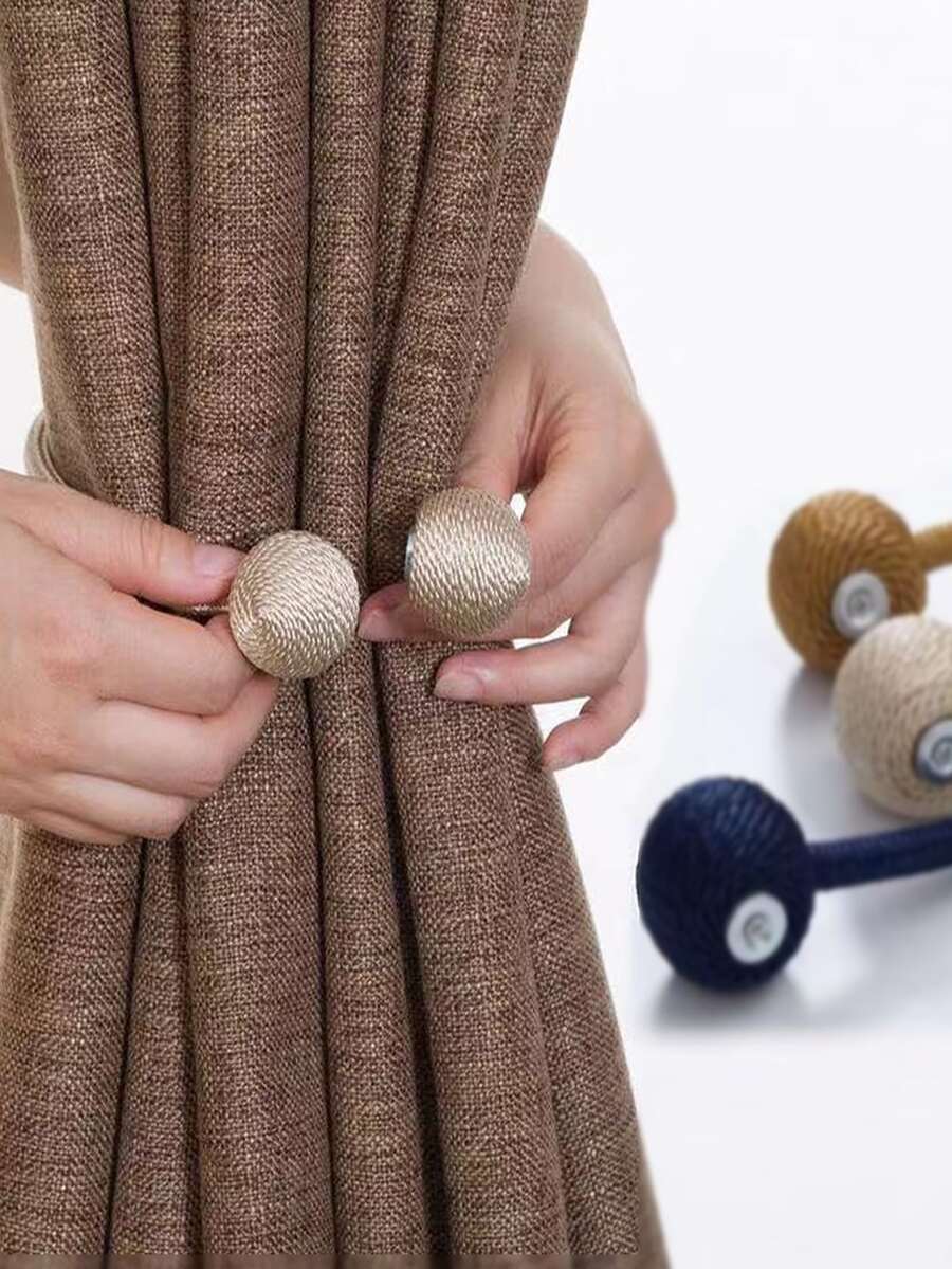 1pc Curtain Tieback, Braided Rope Buckle For Holding