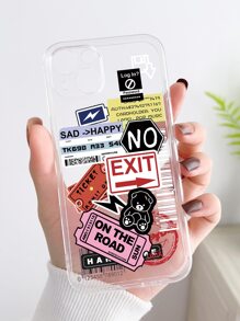 1pc Label Sticker Wave Pattern Phone Case For Various Models Of IPhone, Such As IPhone 11, 13, 14, 15, 12, Etc. - Multicolor - View 2