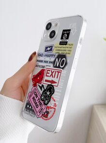 1pc Label Sticker Wave Pattern Phone Case For Various Models Of IPhone, Such As IPhone 11, 13, 14, 15, 12, Etc. - Multicolor - View 3