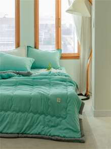 Bộ 1 Ga trải giường chần chi tiết trang trí hình chữ cái - Màu xanh Bạc hà - Xem 6