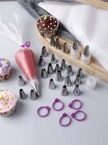 136pcs Stainless Steel Piping Bag & Nozzle Set - Silver - View 1