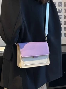 Stylish Chic Small Square Bag, Fashion Minimalist Colorblock Shoulder Bag With Chain Strap, Versatile Crossbody Bag Suitable For Young Girls, Suitable For Shopping, Dating, Formal Events, Daily Wear, Commuting - Multicolor - View 2