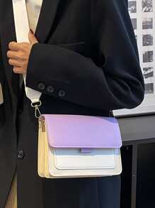 Stylish Chic Small Square Bag, Fashion Minimalist Colorblock Shoulder Bag With Chain Strap, Versatile Crossbody Bag Suitable For Young Girls, Suitable For Shopping, Dating, Formal Events, Daily Wear, Commuting - Multicolor - View 4