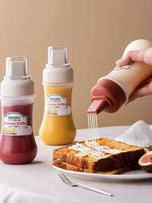 1入組EVA調味擠壓瓶帶貼紙 - 粉色 - 查看 2