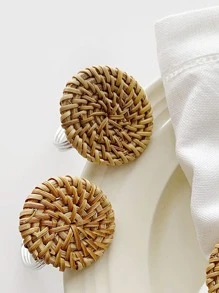 4pcs Wooden Napkin Ring - Multicolor - View 2