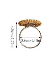 4pcs Wooden Napkin Ring - Multicolor - View 3