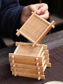 1入組木紋木頭杯墊