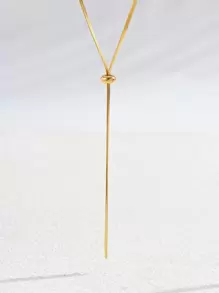 1pc Adjustable Geometric Pattern Snake Chain, Suitable For Women's Daily Outfit Matching And Gifts - Yellow Gold - View 2