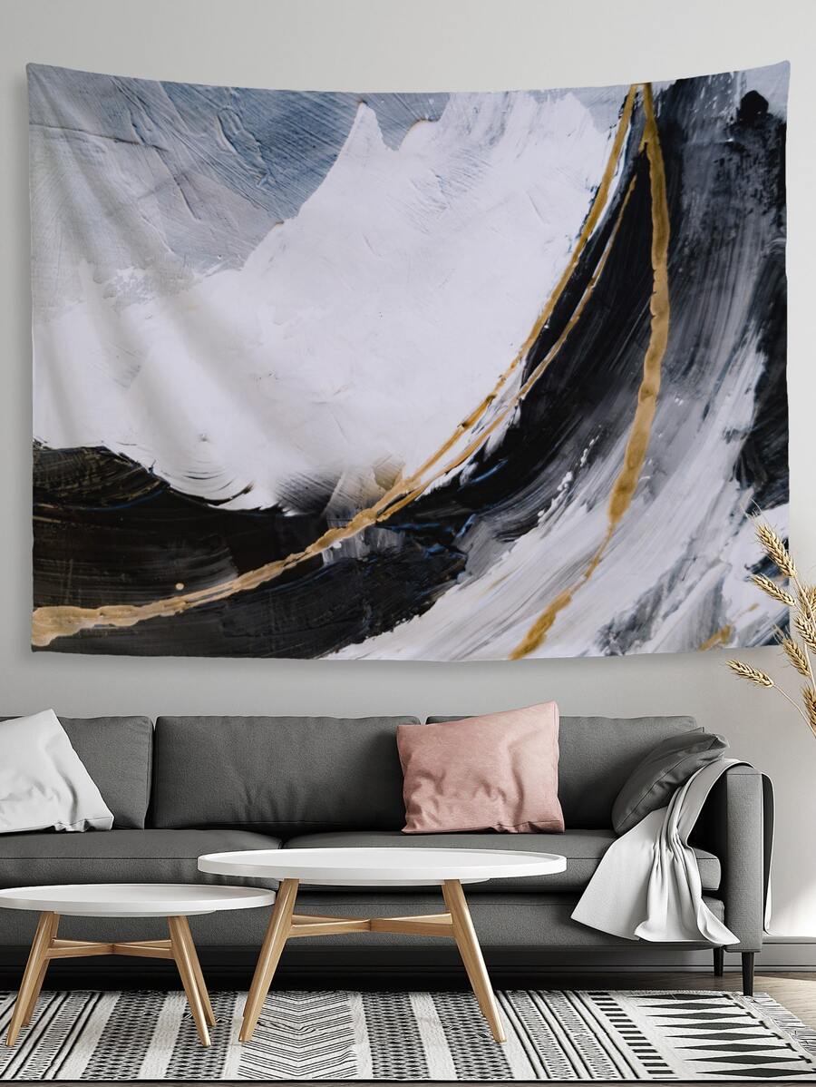 抽象大理石紋樣式掛毯 - 彩色 - 查看 1