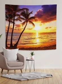 1入組景觀圖案掛毯 - 彩色 - 查看 1