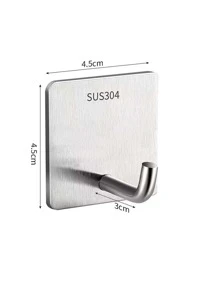 3pcs Stainless Steel Bathroom Hook - Silver - View 5