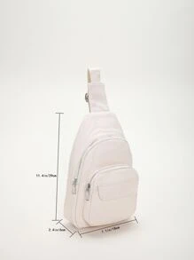 Mini Pocket Front Sling Bag - Beige - View 3