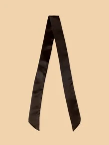 素色圍巾 - 黑色 - 查看 1