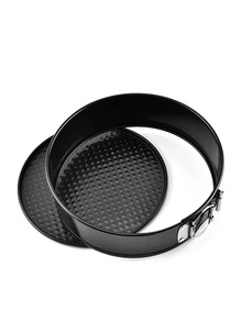 1pc Carbon Steel Cake Pan - Black - View 3