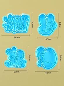 4 khuôn cắt bánh quy phục sinh - Màu xanh lam - Xem 2