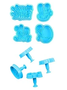 4 khuôn cắt bánh quy phục sinh - Màu xanh lam - Xem 3