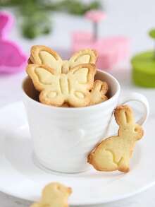 4入组/套塑膠餅乾混合圖案印章適用於烘烤