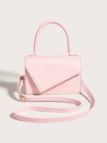 Solid Color Fashion Mini Crocodile Pattern Shoulder Crossbody Handbag Makeup Bag