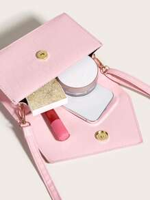 Solid Color Fashion Mini Crocodile Pattern Shoulder Crossbody Handbag Makeup Bag