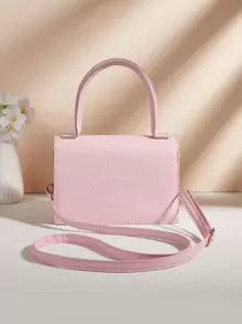 Solid Color Fashion Mini Crocodile Pattern Shoulder Crossbody Handbag Makeup Bag