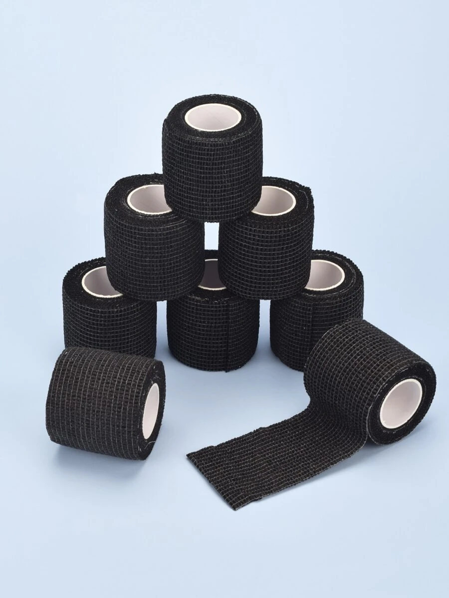 件裝黑色防滑自黏紋身握力包覆繃帶適用於手指和指關節 - 黑與白 - 查看 1