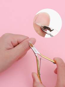 Dụng cụ làm móng, kềm cắt móng bằng thép không gỉ D501, kéo cắt da chết, kìm cắt biểu bì móng, đồ dùng làm móng, dụng cụ làm móng, dụng cụ làm móng, trở lại trường, móng tay, dụng cụ làm móng để dán móng tay - Vàng - Xem 3