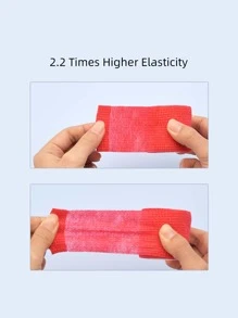 1pc Red Non Slip Finger Joint Wrapping Tape, Tattoo Machine Grip Bandage - Red and White - View 3