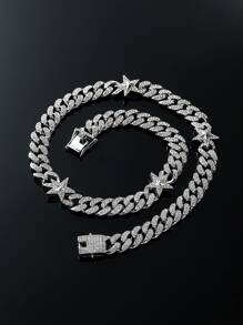 Nam Trang trí ngôi sao rhinestone Dây chuyền , Đối với Đồ trang sức Qủa tặng Và Buổi tiệc - Bạc - Xem 1