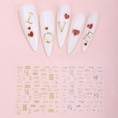 2sheets Letter Graphic Nail Art Sticker