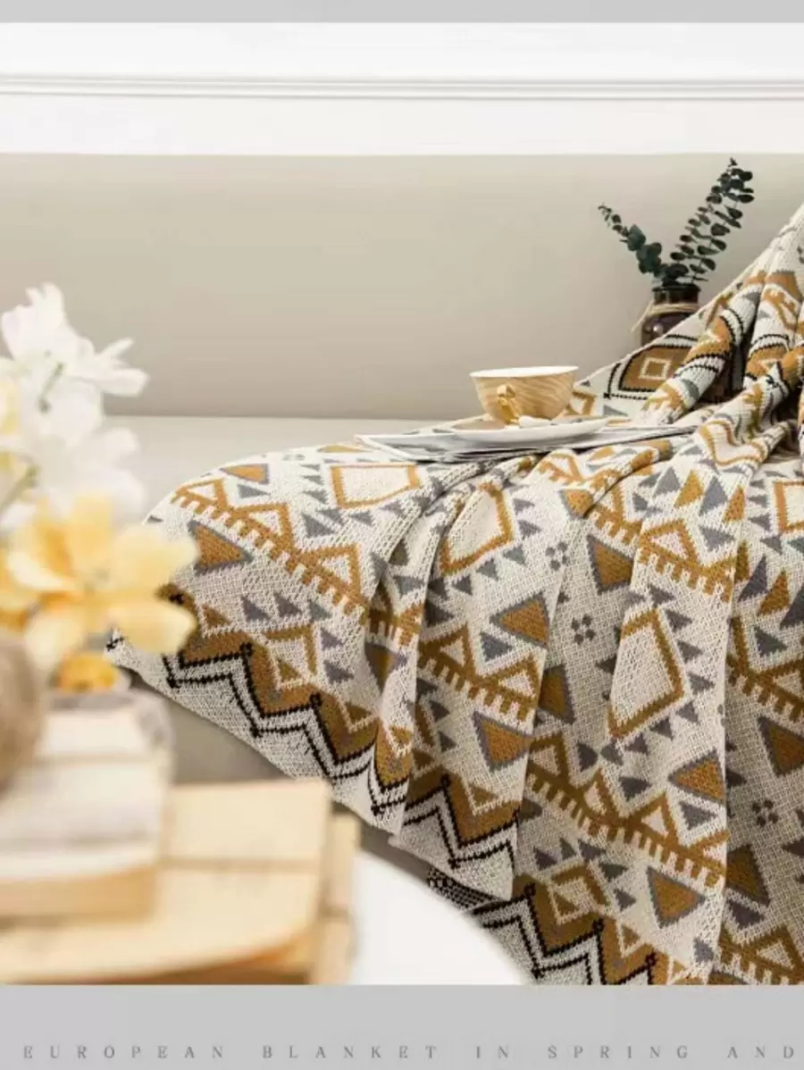 1 PC Bắc Âu Vintage Dệt Kim Sofa/giường Chăn, Khăn Choàng Phòng Điều Hòa, Giao Hàng Màu Sắc Ngẫu Nhiên - Nhiều màu - Xem 1