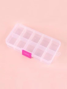 FULL BEAUTY 10束美甲裝飾收納盒，1入組透明便攜式化妝收納盒，防塵旅行化妝品收納盒，適用於美甲水鑽、珠子、珠寶珠和魚餌 - 無色 - 查看 3