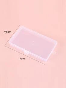 FULL BEAUTY Hộp lưu trữ trang trí nghệ thuật làm móng trong suốt, 1 hộp đựng đồ trang điểm di động, hộp đựng mỹ phẩm du lịch chống bụi cho công cụ thiết kế nghệ thuật làm móng, đá móng tay, hạt cườm, hạt trang sức, kẹp và mồi câu - Trong sáng - Xem 6