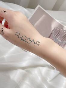 6 Blätter Tattoo Aufkleber mit Fledermaus & Schmetterling Muster - Verschiedenfarbig - Übersicht 4