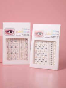 Party Joy 2 Miếng 3D Love Hình dạng Trân châu Cơ thể Hình dán Hình dán tóc Mắt Góc Hình dán Mặt Hình dán Hình xăm dán tạm thời - Nhiều màu - Xem 1