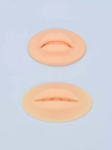 2pcs Flesh Color Silicone Lips With 2 Types Of Elasticity (thin & Hard + Thick & Soft) For Beginners In Eyebrow Tattooing And Coloring Practice - Apricot - View 1