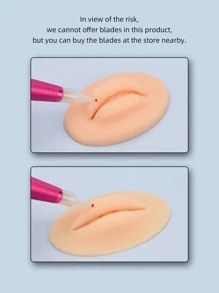 2pcs 5D Silicone Lip Shaped Reusable Tattoo Practice Skin With Teeth, For Lip Permanent Makeup Practice