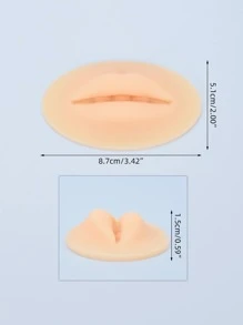 2pcs 5D Silicone Lip Shaped Reusable Tattoo Practice Skin With Teeth, For Lip Permanent Makeup Practice