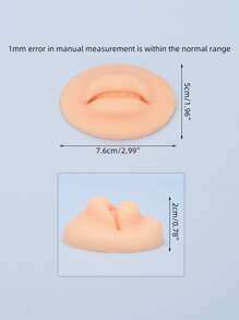 2pcs 5D Silicone Lip Shaped Reusable Tattoo Practice Skin With Teeth, For Lip Permanent Makeup Practice