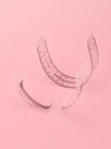 2片装透明眉尺贴纸纹身形状工具微针化妆测量模板 - 彩色 - 查看 3